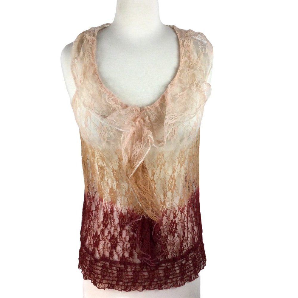 Charlotte Russe Lace Ombre Tank‎ Top, Size S
